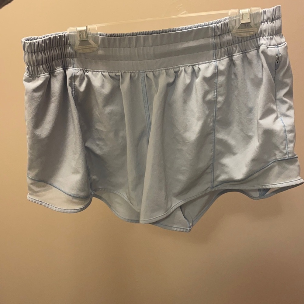 Lululemon light blue 4” hotty hot shorts